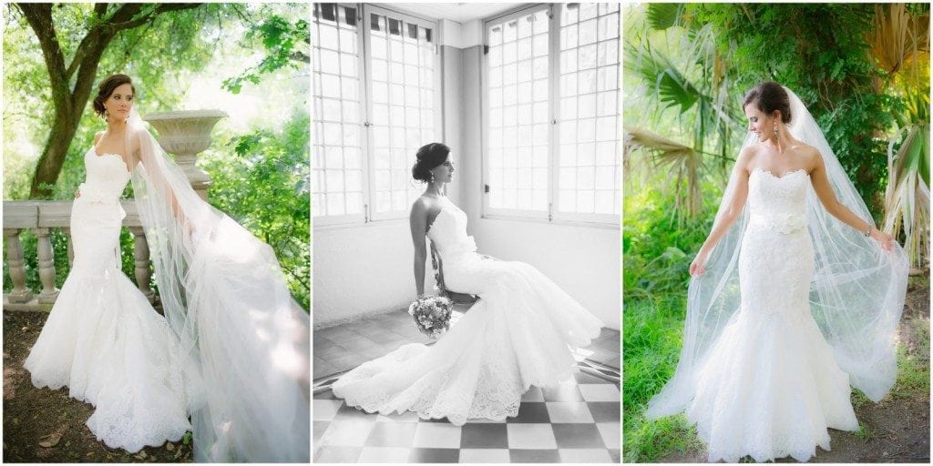 Bride sits in the solarium during her Laguna Gloria bridal portrait photo session.