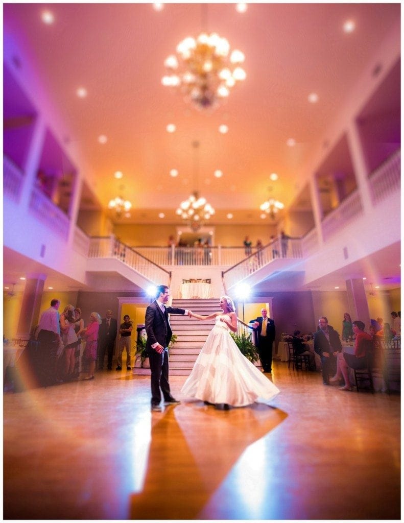 Bride and groom dancing their first dance at Kendall Plantation.