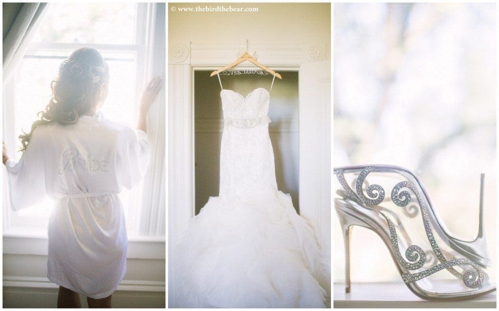 Bride getting ready before her wedding at Park Winters.
