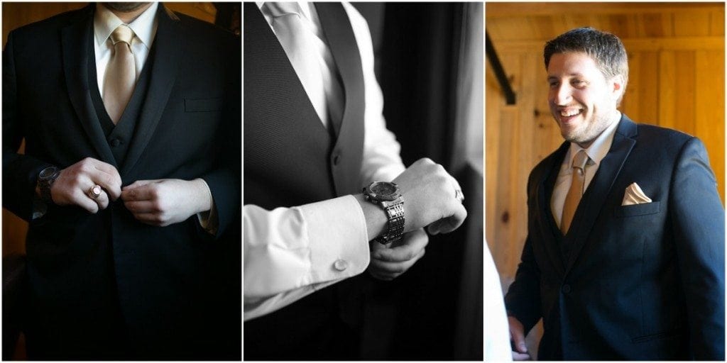 Groom getting ready for his wedding at Gabriel Springs in Georgetown, TX.