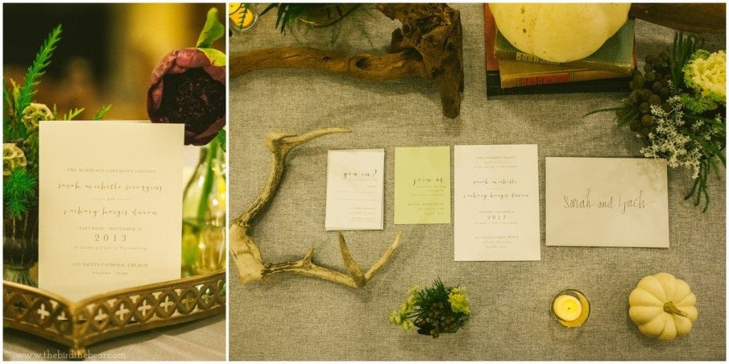 Custom designed wedding invitations by Sarah Duran.