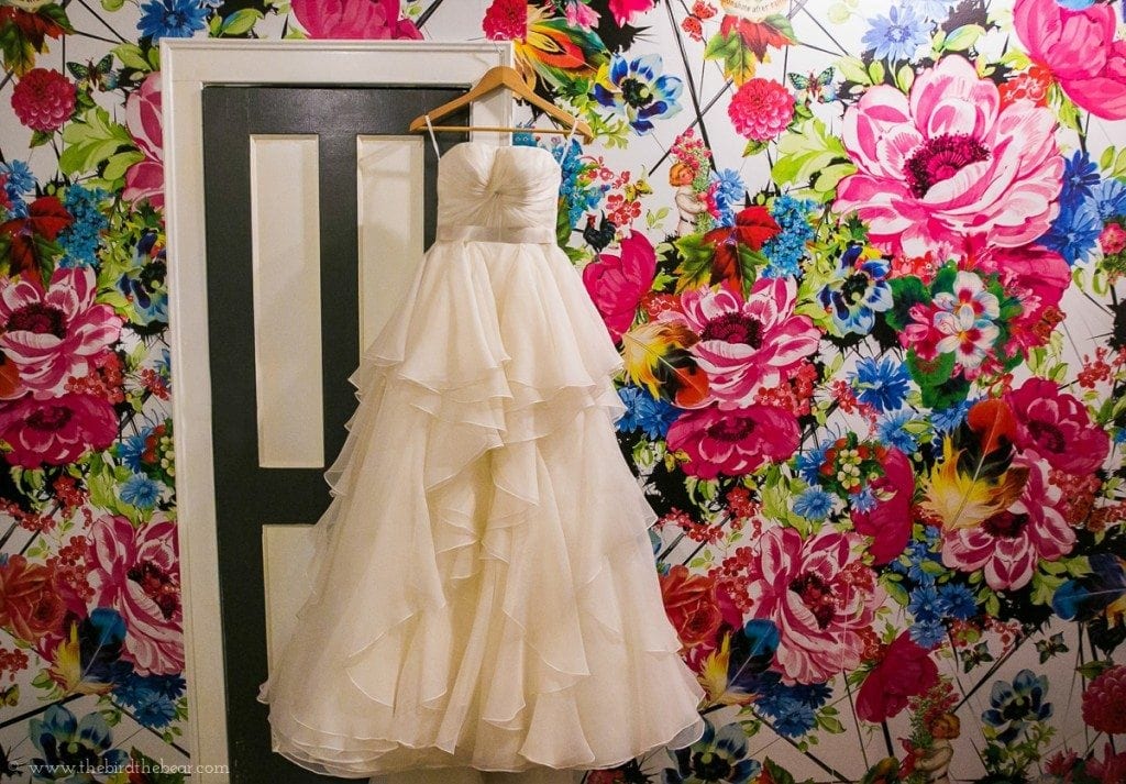 ruffled wedding gown