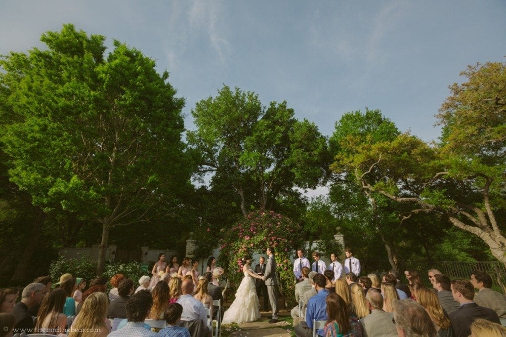 Wedding ceremony at the Hummingbird House in Austin, tx.