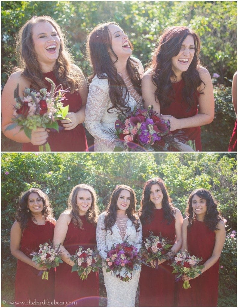 red velvet bridesmaids dresses