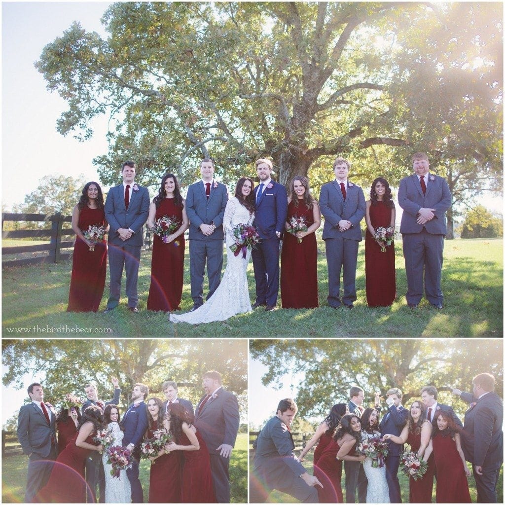 bridal party at moss mountain farm in little rock, arkansas