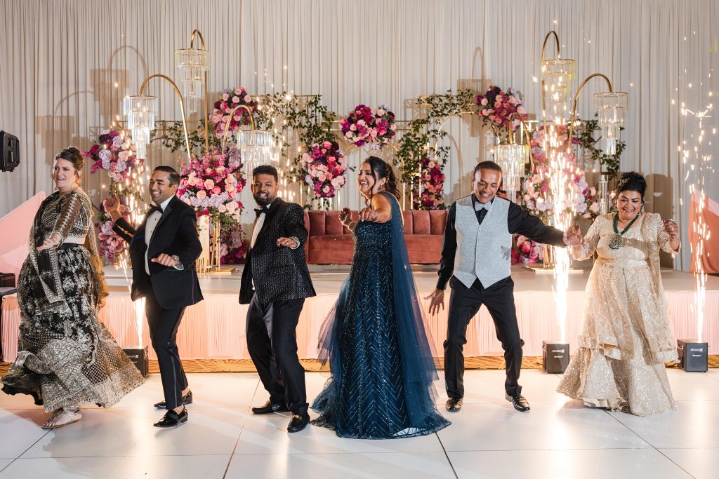 Sangeet dancing at Texas Indian wedding