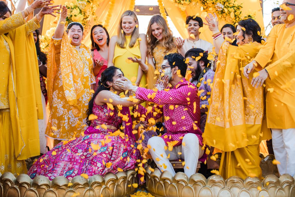 bride and groom in Austin haldi