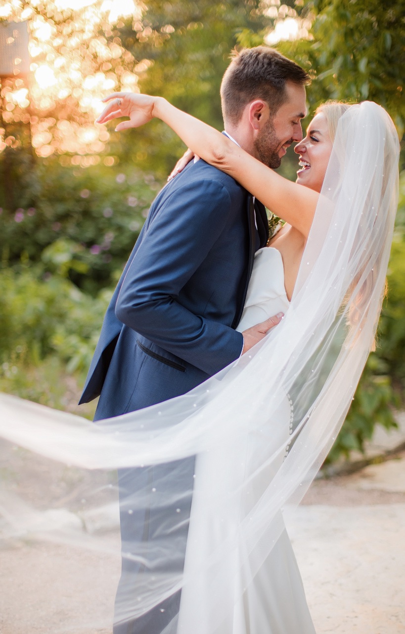 Sarah's dress twirling during dance at Barr Mansion wedding party