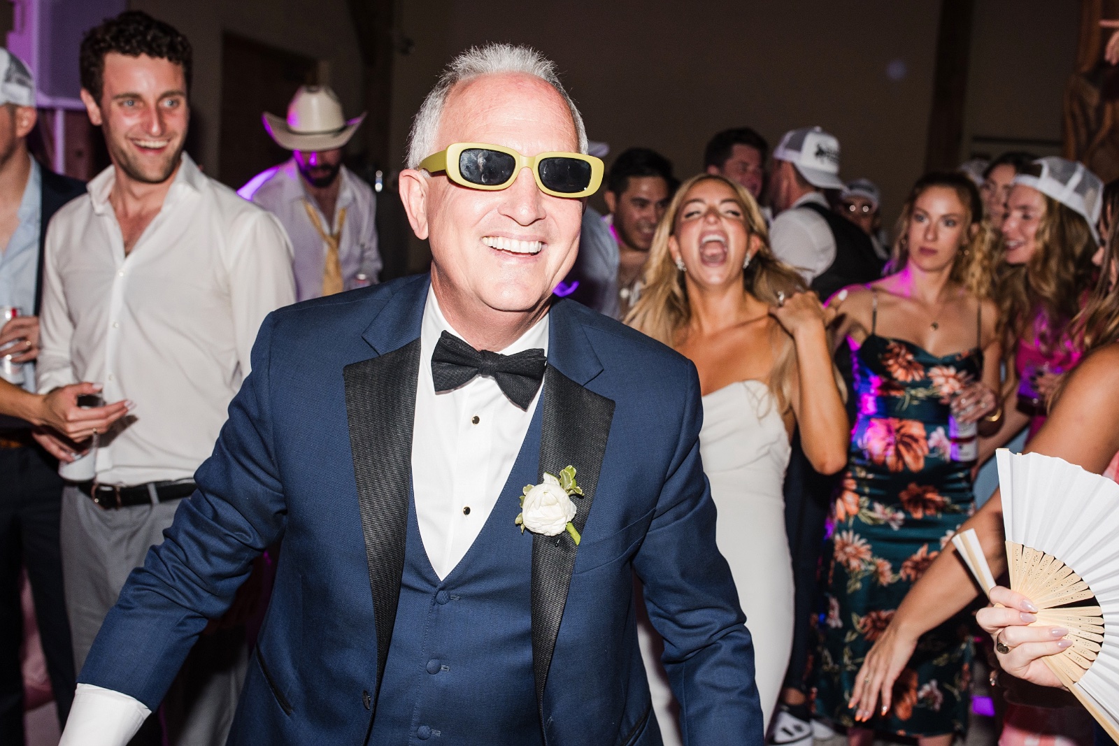 Logan watching Sarah approach during Barr Mansion wedding ceremony processional