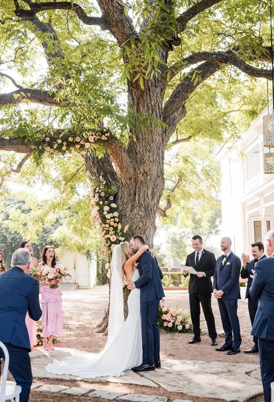 Wedding invitation suite styled at historic Barr Mansion in Austin Texas