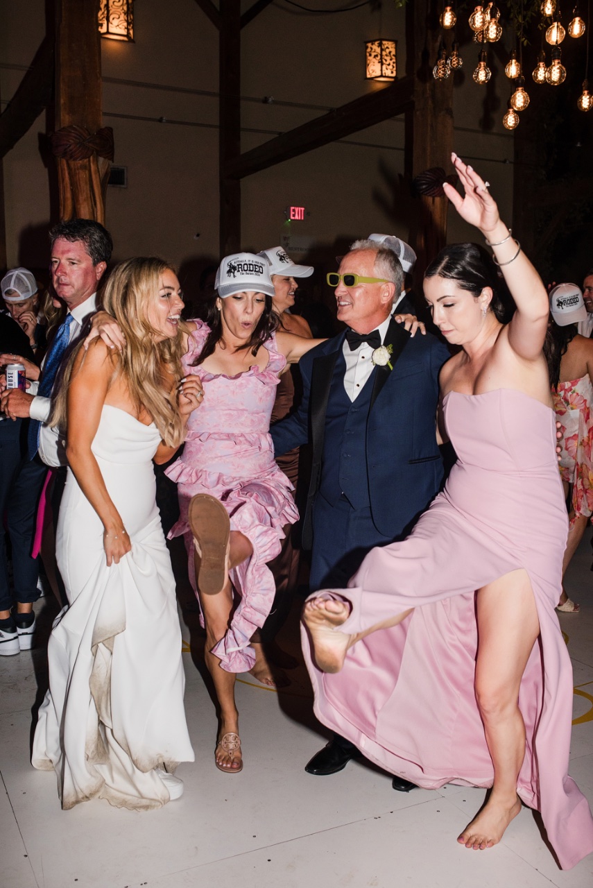 Wedding party standing during Barr Mansion ceremony in Austin Texas