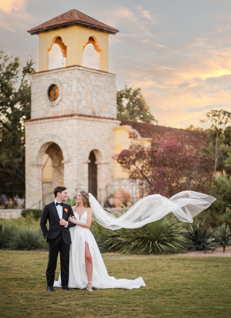 AJ getting ready on wedding day at Camp Lucy Dripping Springs Texas