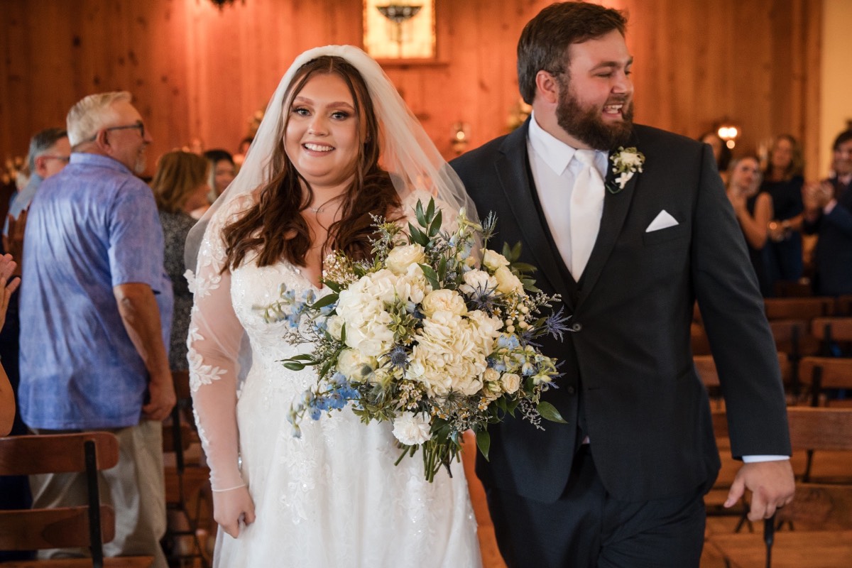 Groom D's reaction during first look with bride S at Old Glory Ranch