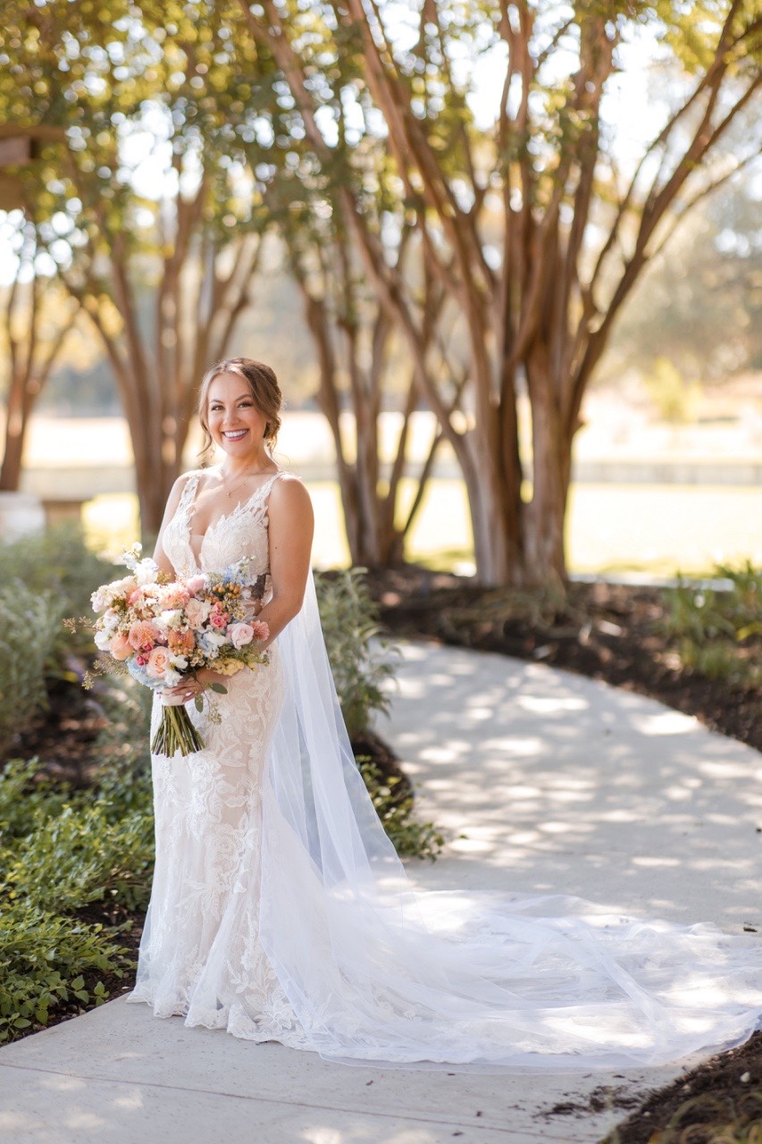J walking down aisle at Garey House wedding ceremony in Georgetown