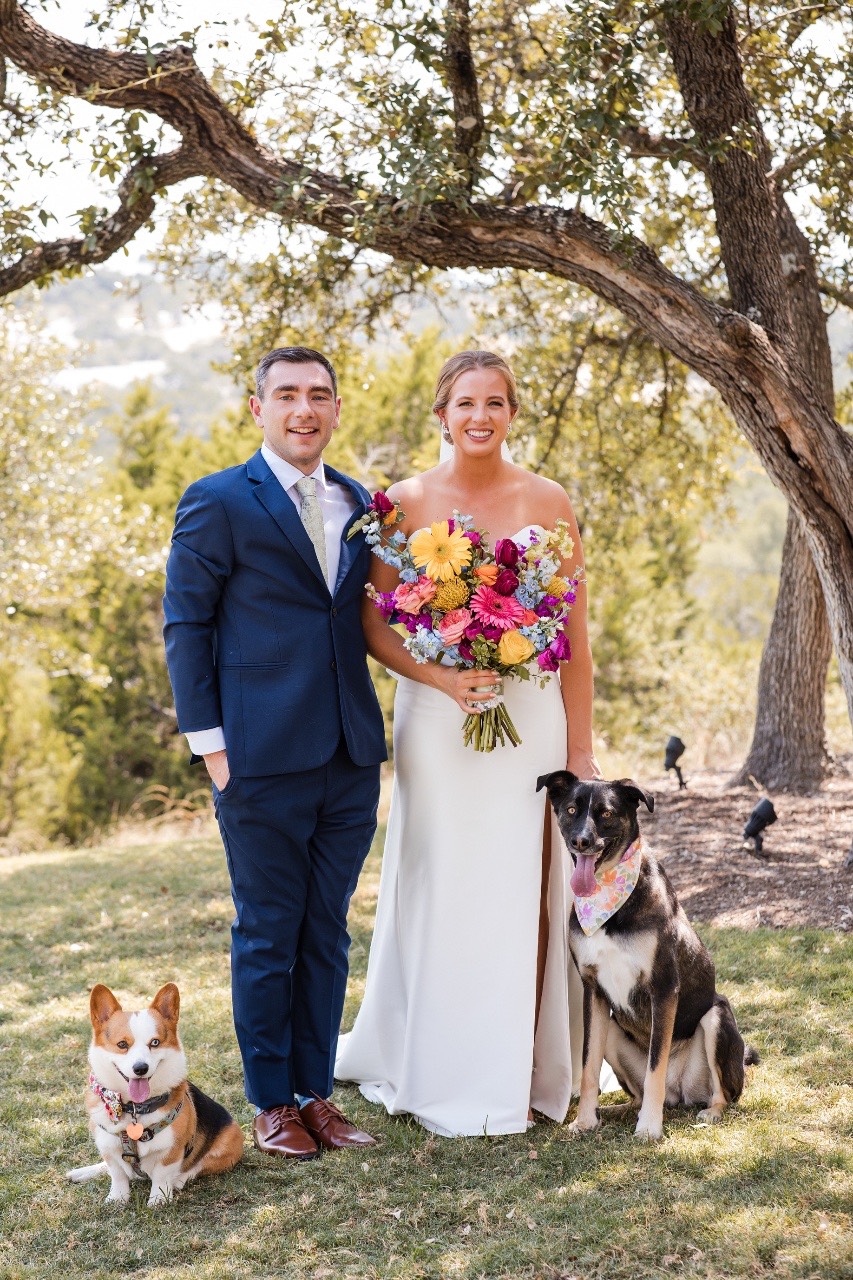 Couple embracing during first look photos by The Bird and The Bear videography team