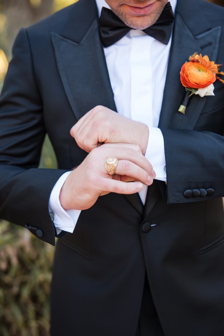 Couple walking down aisle after exchanging vows at Camp Lucy