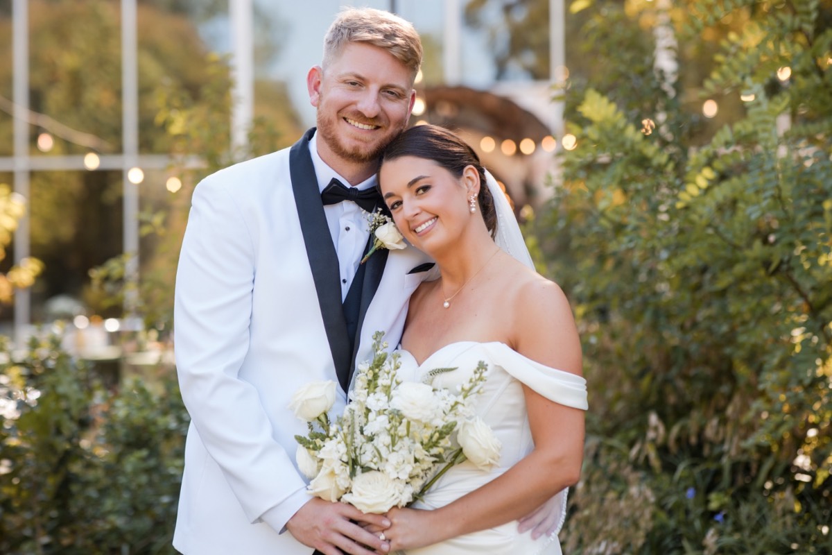 Emotional first look moment with bride and groom at Austin fall wedding venue