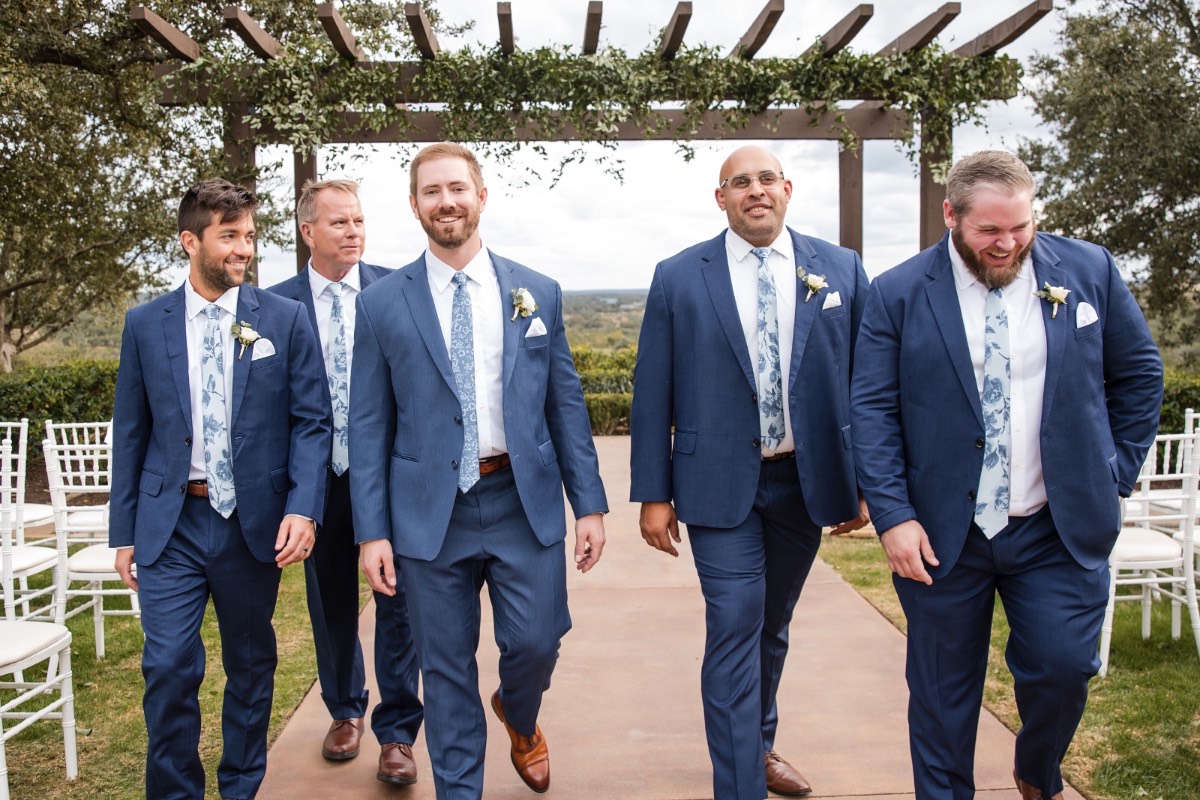 Groom's reaction during first look with bride at Canyonwood Ridge venue