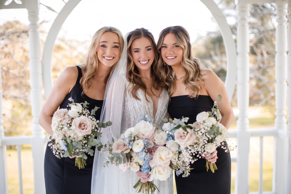 Bride's emotional reaction during first look at Barr Mansion winter wedding.