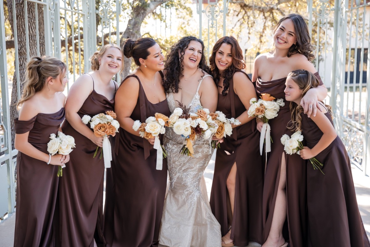 Golden hour light illuminating couple's first look at Ma Maison Texas wedding