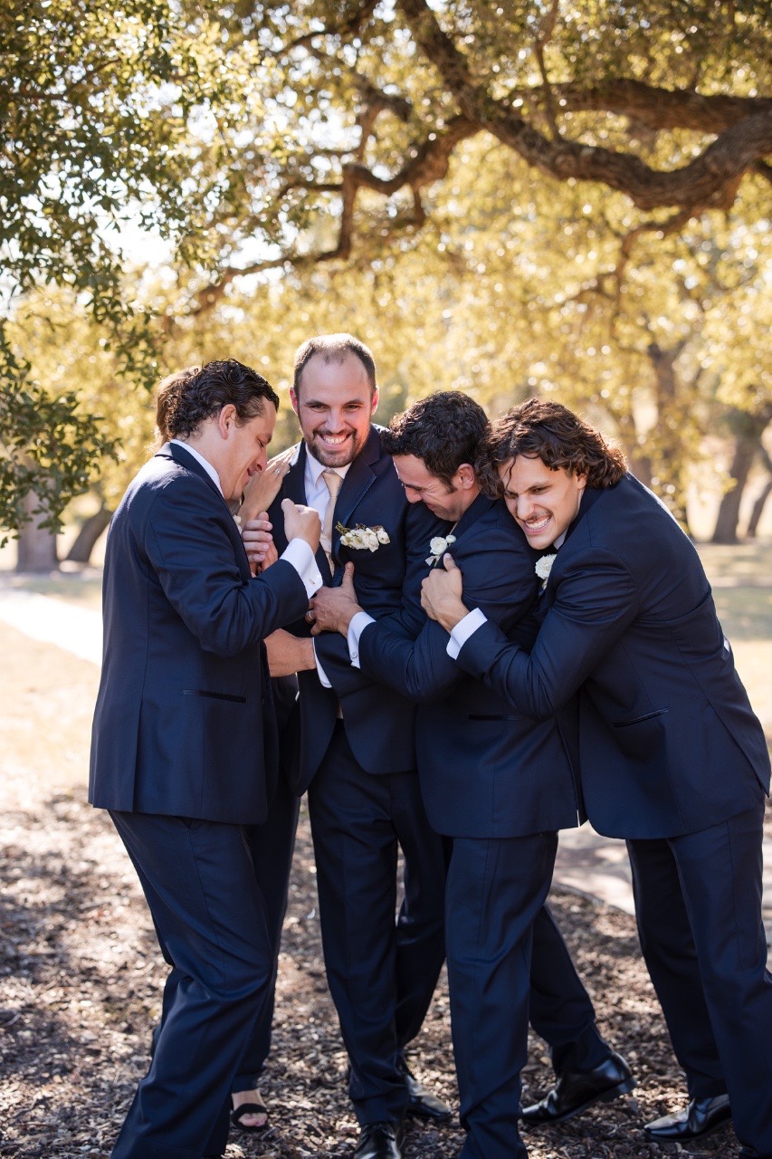 Bride's Honey Bee Floral Studio bouquet featured in first look photography