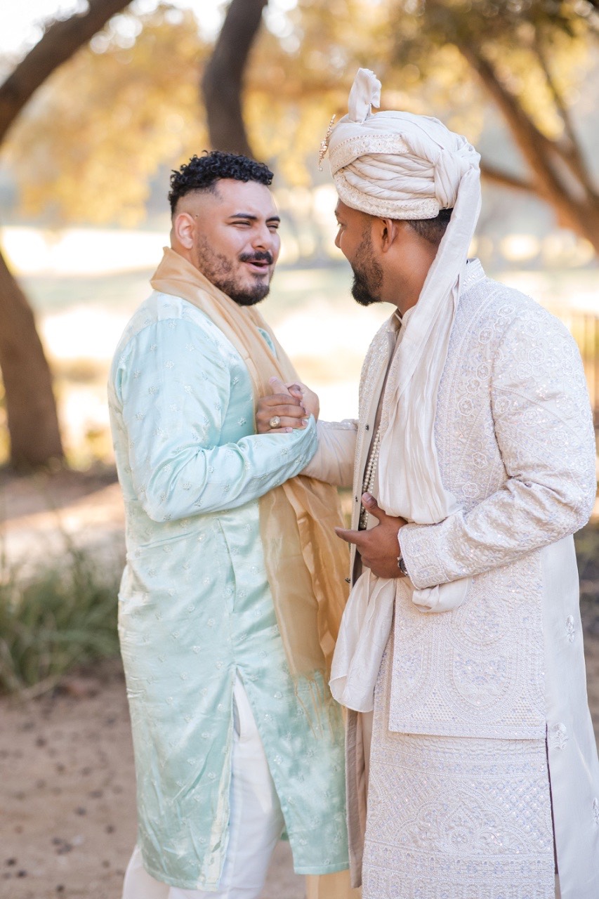 A and N first look captured by professional wedding videographer