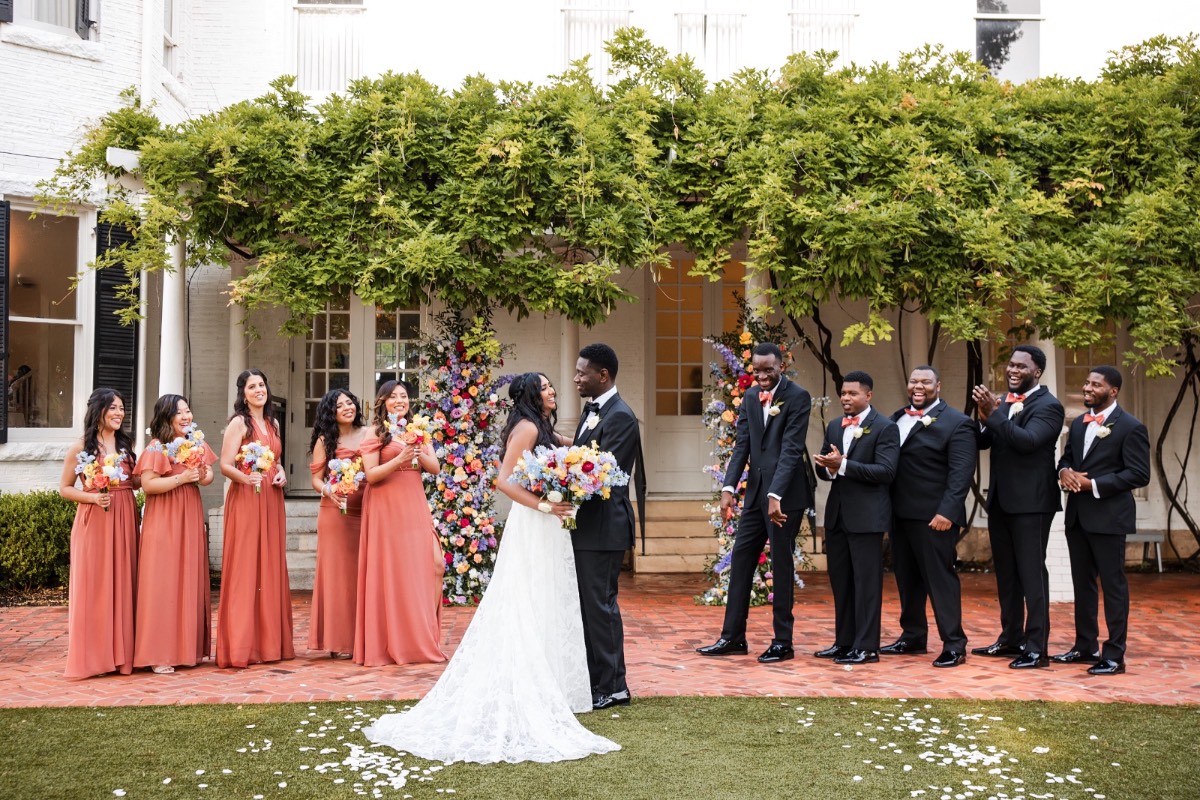 Bride and groom N and H laughing during couple session