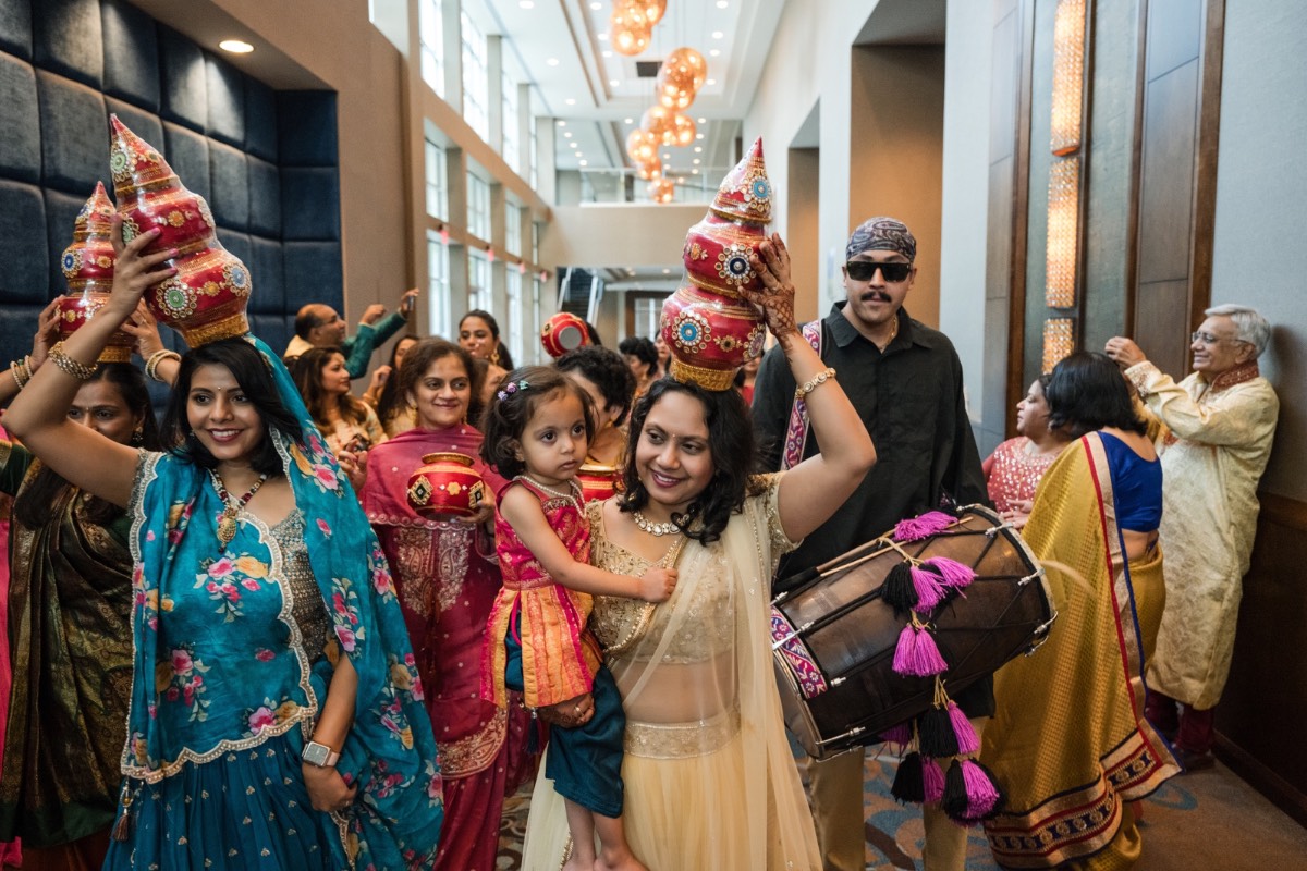 Bride and groom exchanging vows at Hyatt Regency Austin wedding