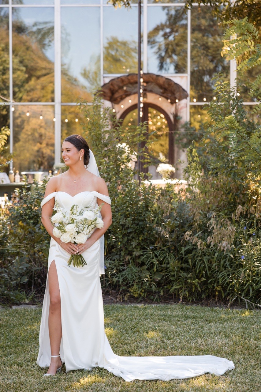 Bride's reaction during first look with groom at fall Barr Mansion wedding