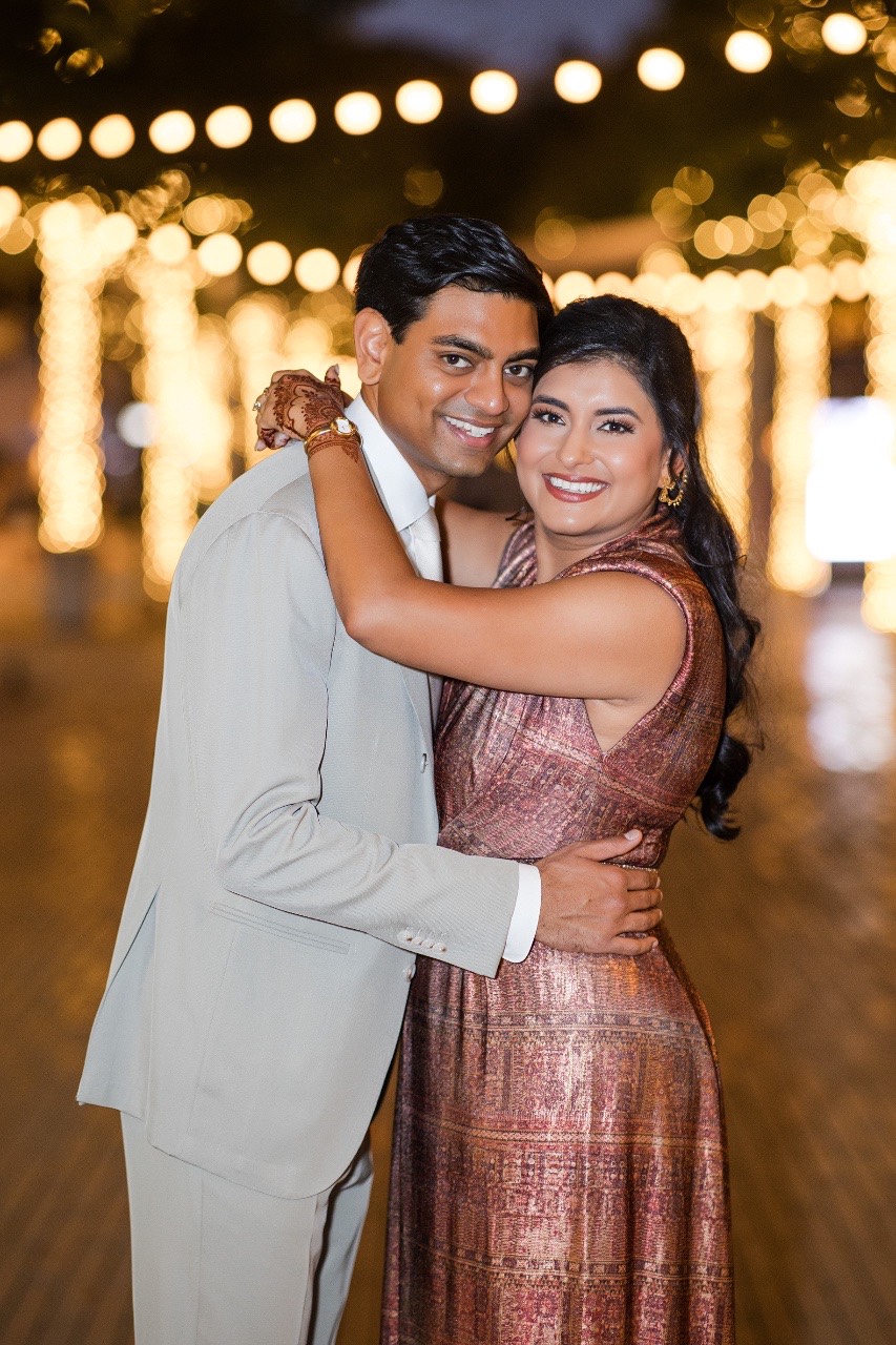 Officiant performing M and R's wedding ceremony at Renaissance Austin Hotel