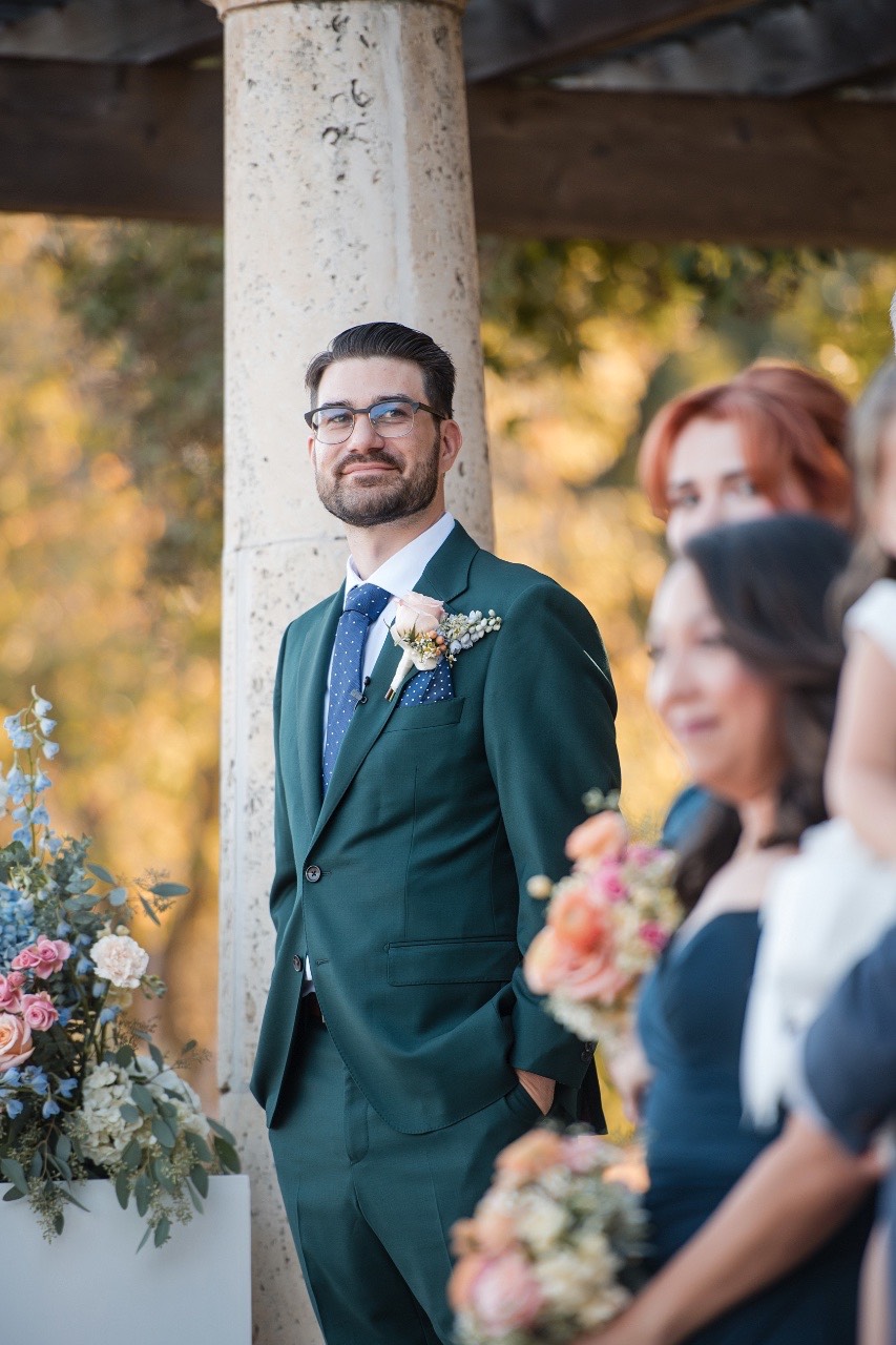 Couple walking back down aisle at Georgetown's Garey House ceremony