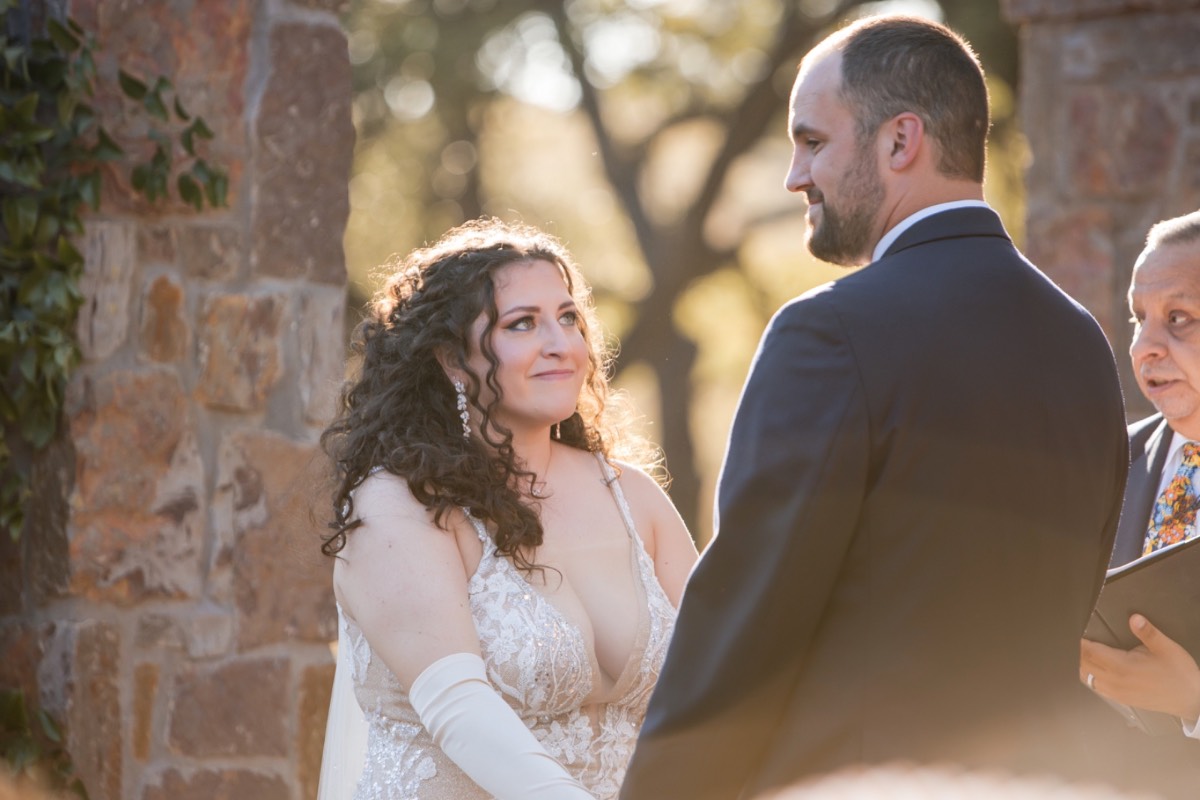Groom's tearful reaction as bride approaches altar at Ma Maison ceremony