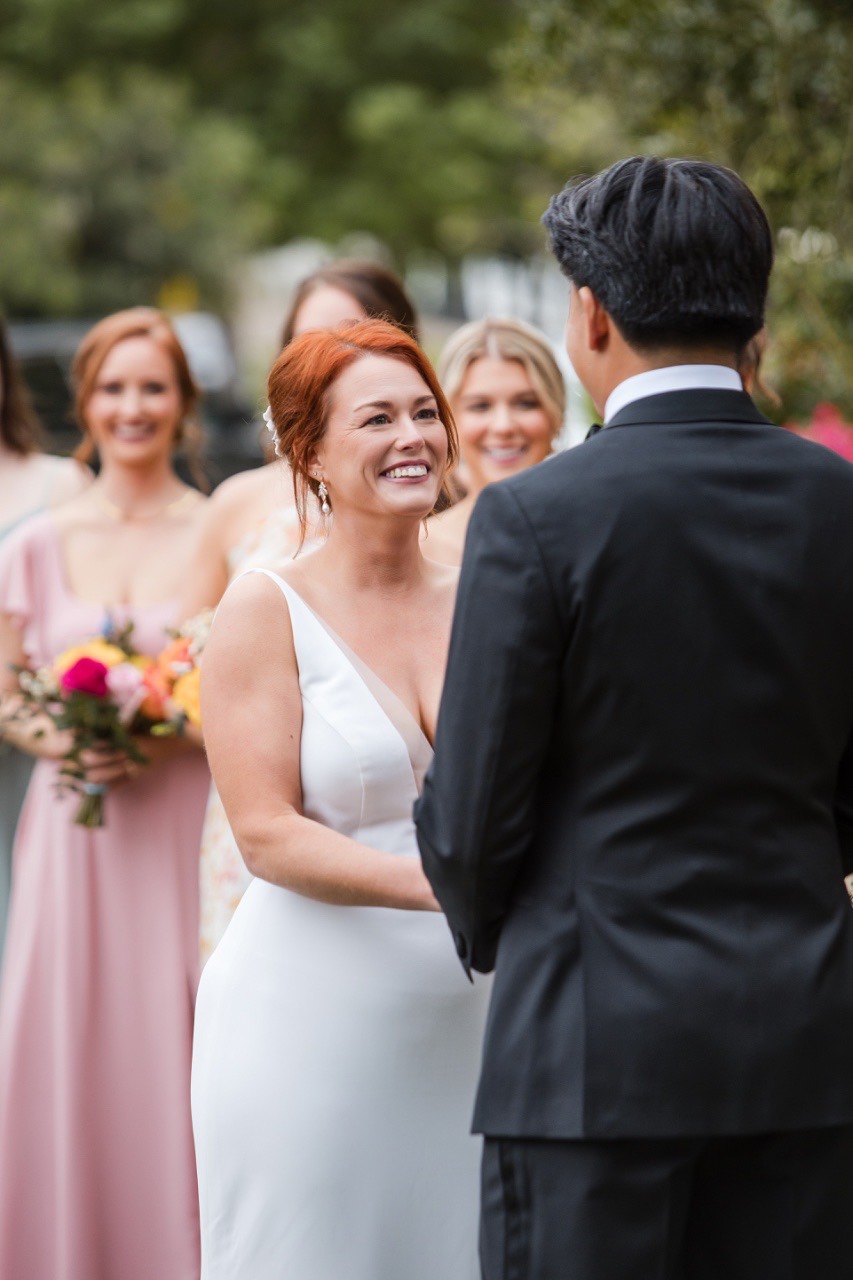 Bride walking down aisle at Hotel Ella Austin Texas