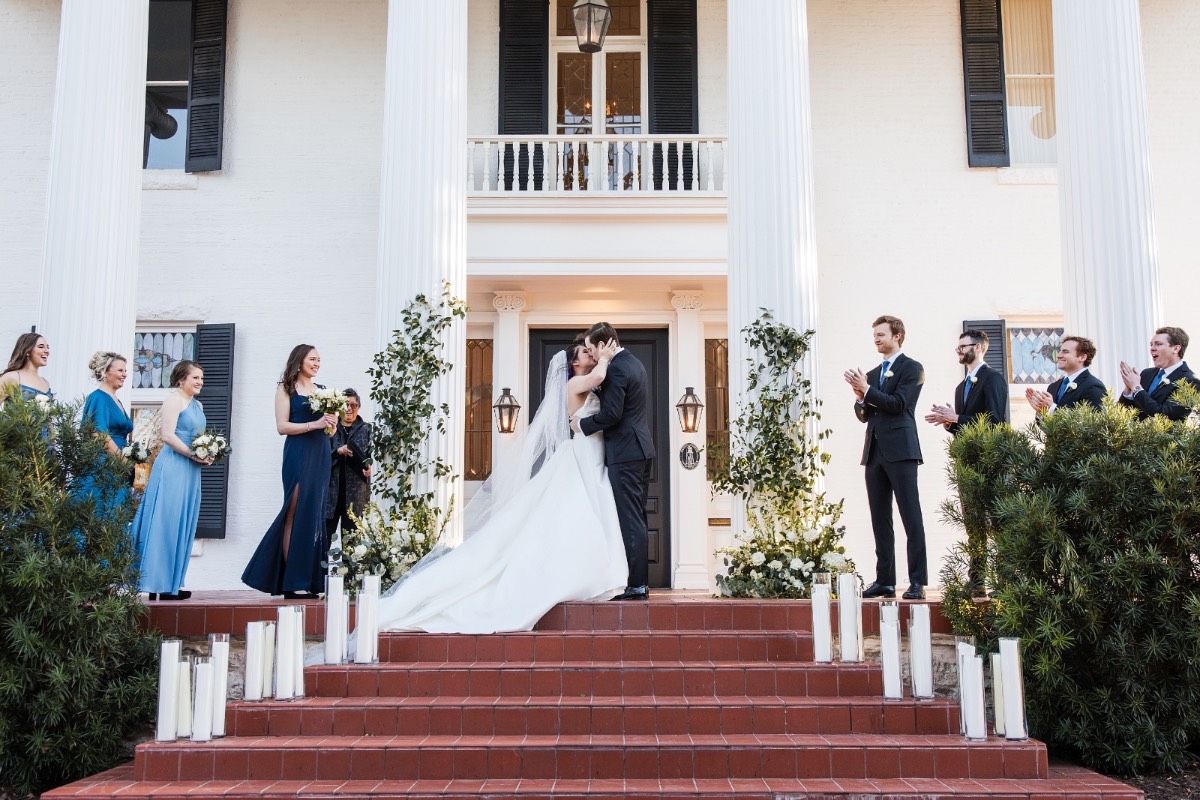 Officiant performing ceremony for J and R at Round Rock
