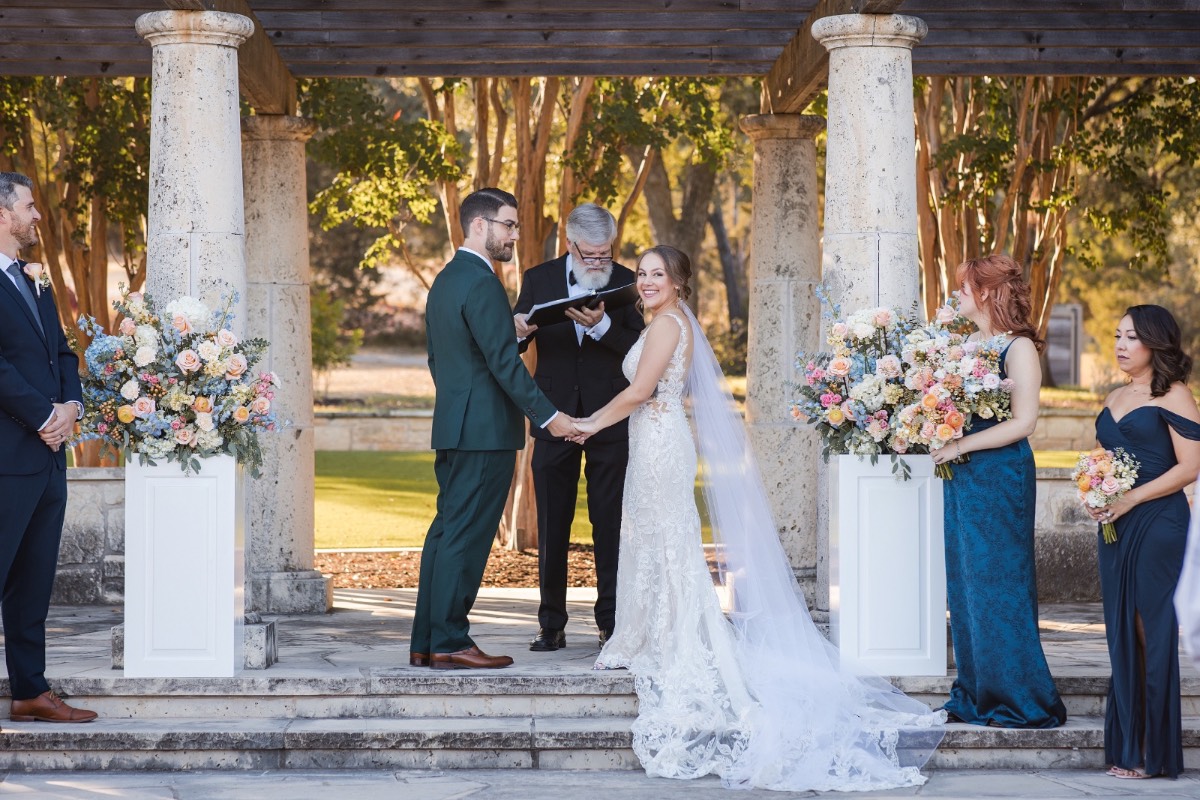 Romantic couple portrait at Garey House Georgetown wedding by photographer
