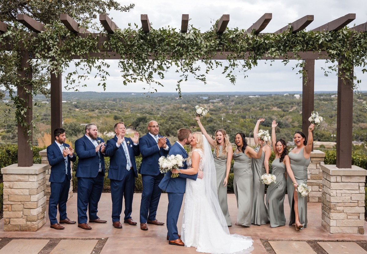 Groom standing at altar awaiting bride at Canyonwood Ridge venue