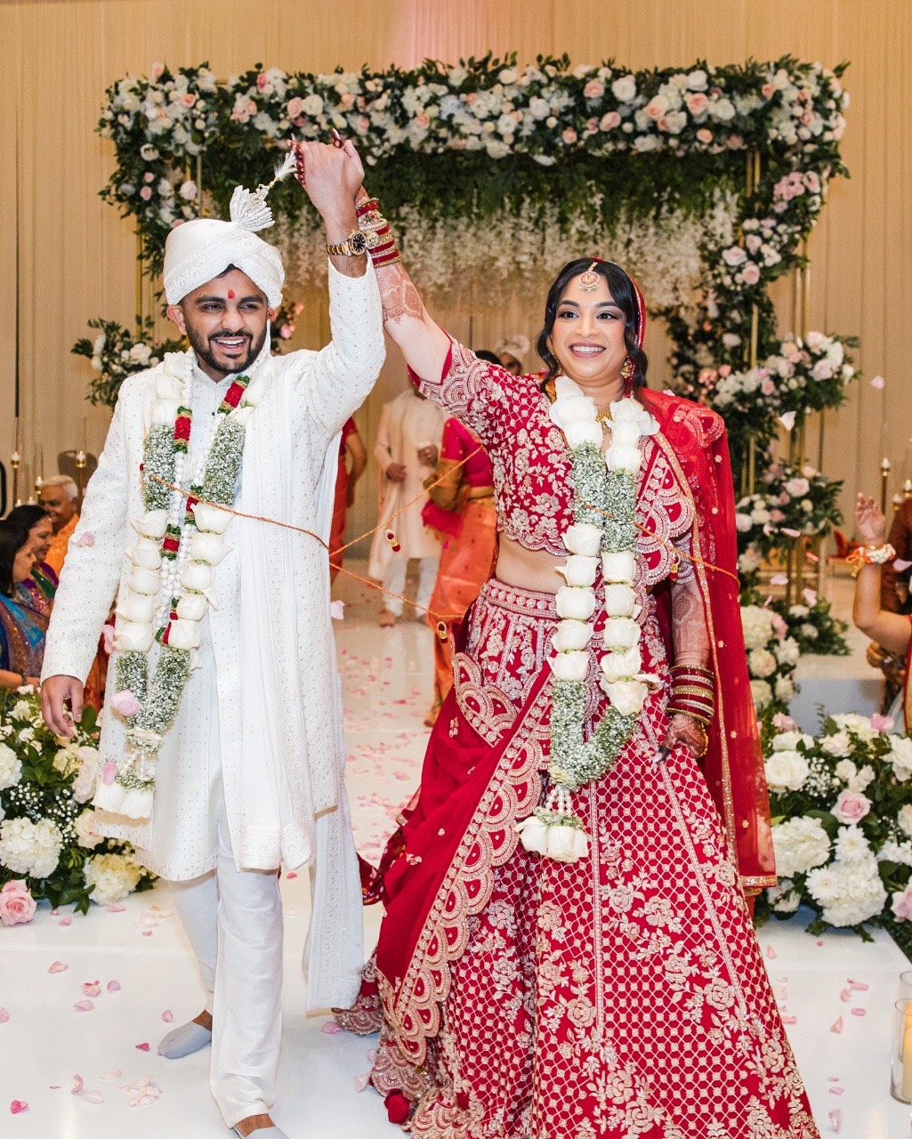 Wedding ceremony exit with confetti at Hyatt Regency Austin Texas