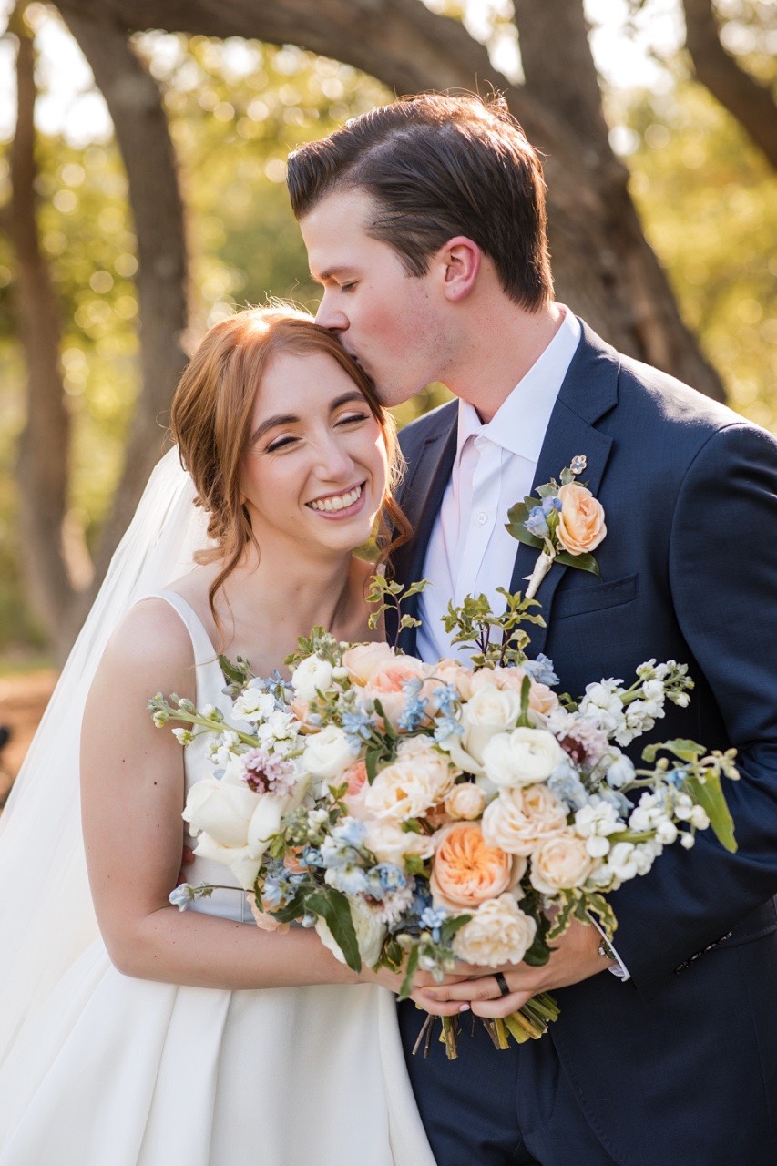 Wedding ceremony recessional with newlyweds O and C at Canyonwood Ridge venue