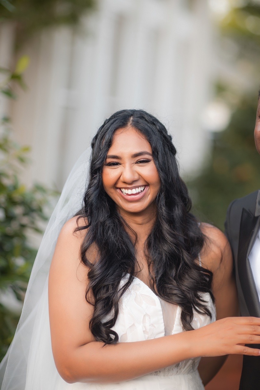 Officiant performing ceremony for N and H at Texas venue