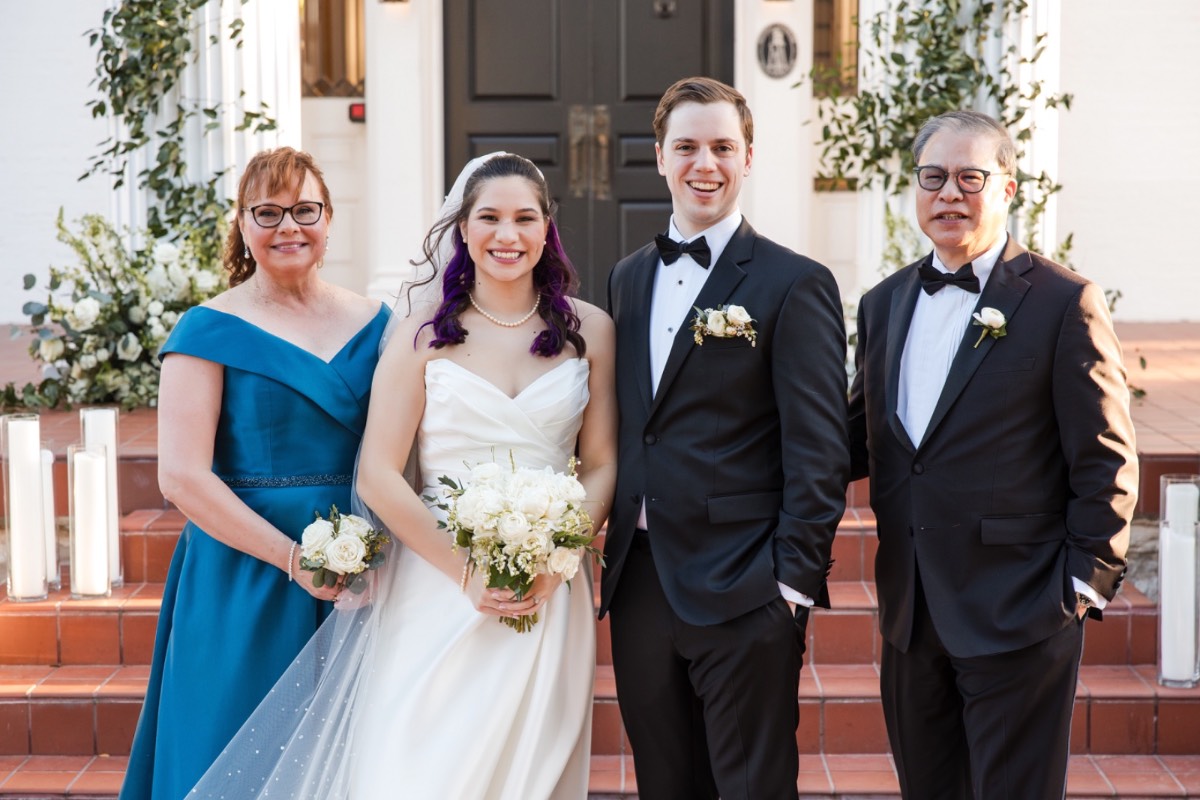Bride and groom recessional from Woodbine Mansion ceremony in Texas