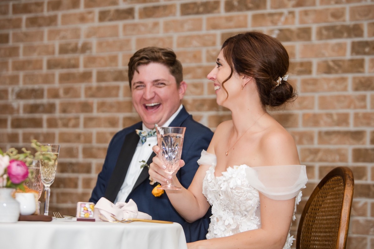 First look between bride L and groom S at Barr Mansion