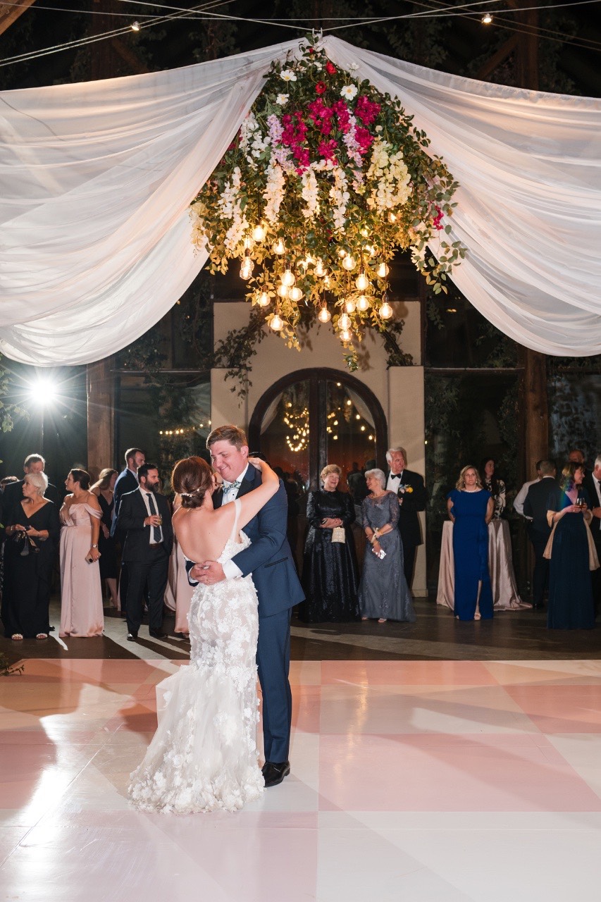 Bride L and S's emotional reaction during first look at Barr Mansion