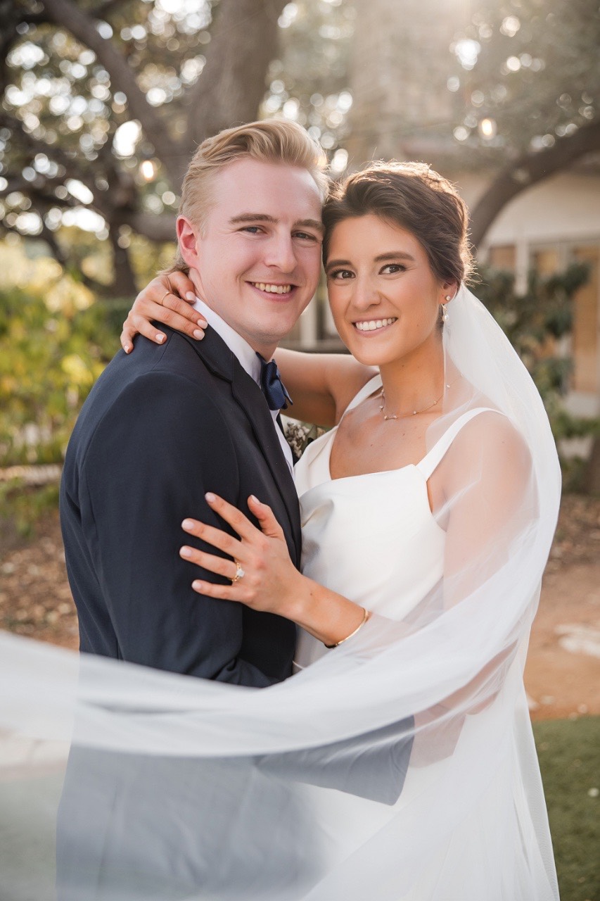 Bride's gown detail during portrait session at The Retreat at Balcones Springs