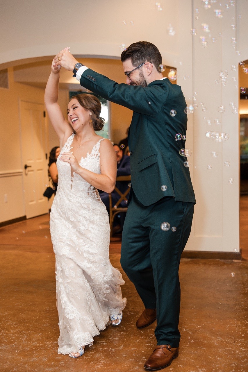 Wedding rings photographed at Garey House Georgetown Texas ceremony venue