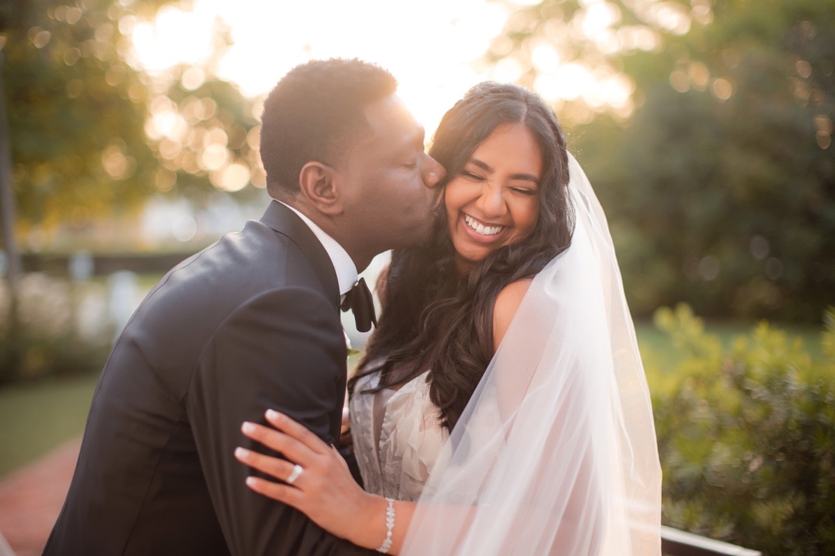 Bride N and groom H portrait after ceremony by photographer