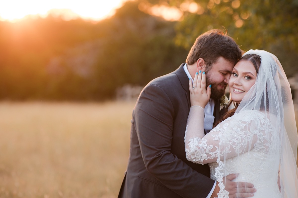 Extended family group portrait at Old Glory Ranch during wedding day Wimberley