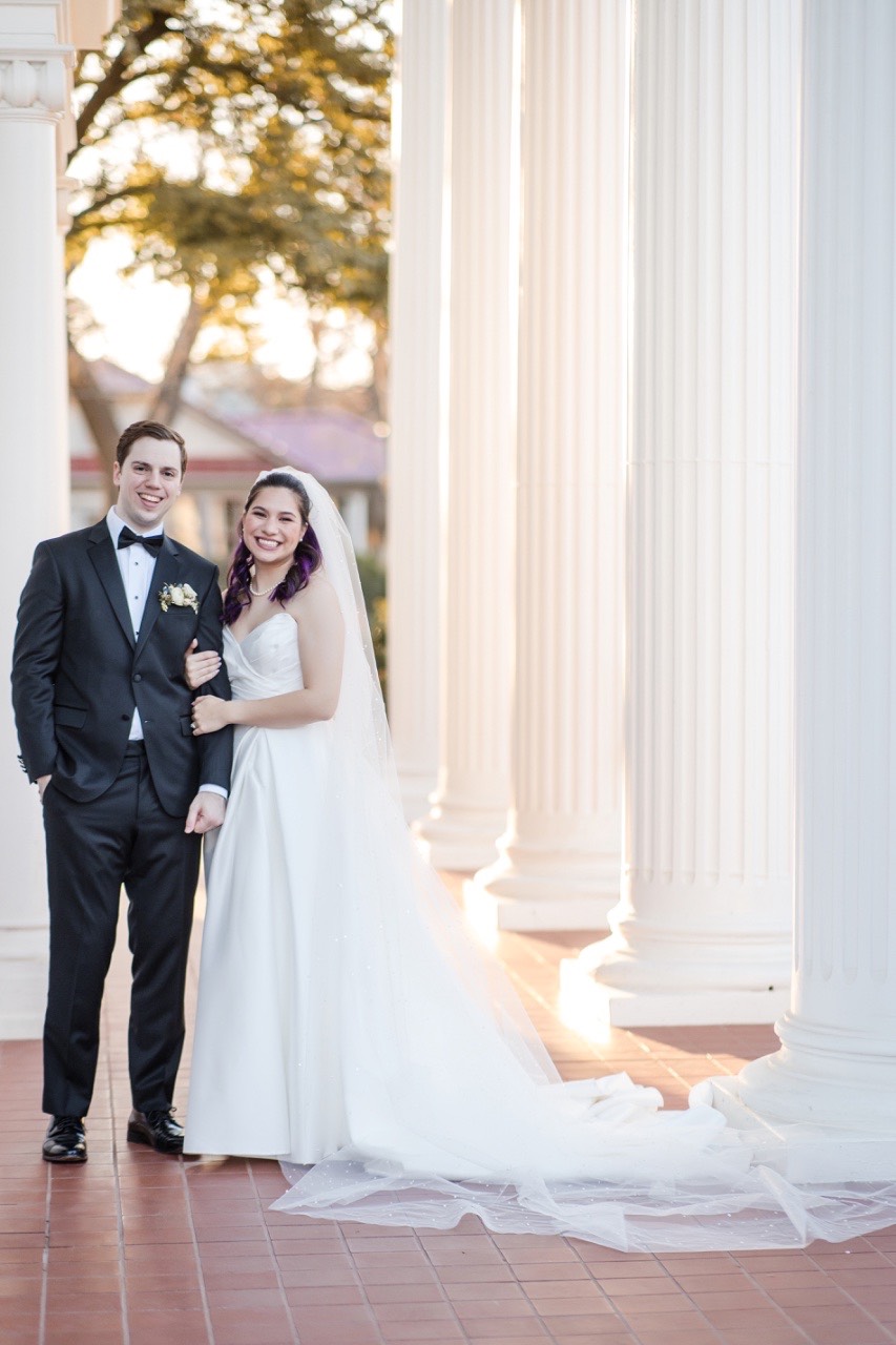 Bride twirling in dress during Round Rock wedding photography session