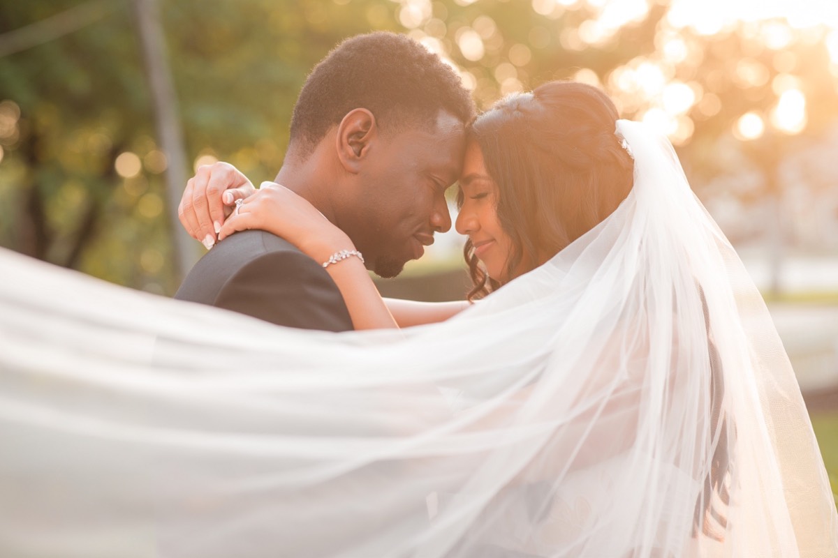 Intimate portrait of N and H at Round Rock wedding location