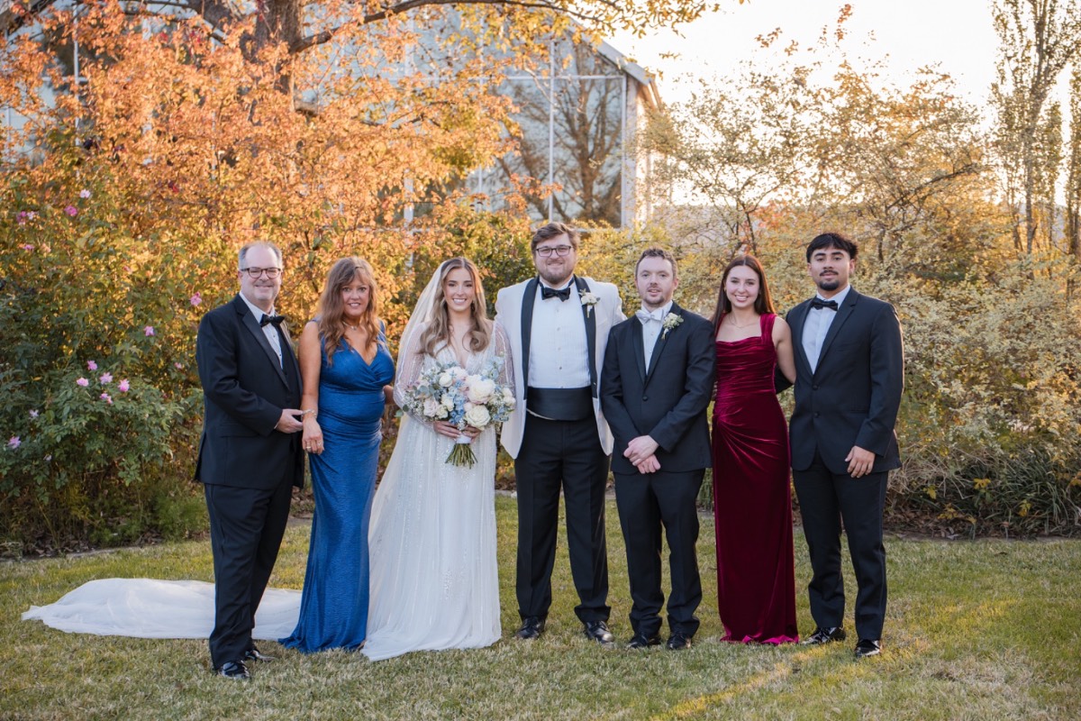 Recessional as married couple down aisle at Barr Mansion Austin wedding.