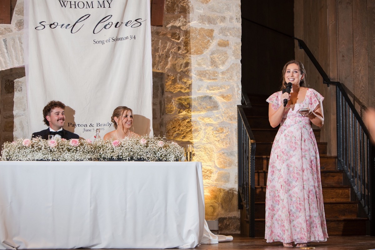 Reception tables set up at Hidden River Ranch Lampasas Texas venue